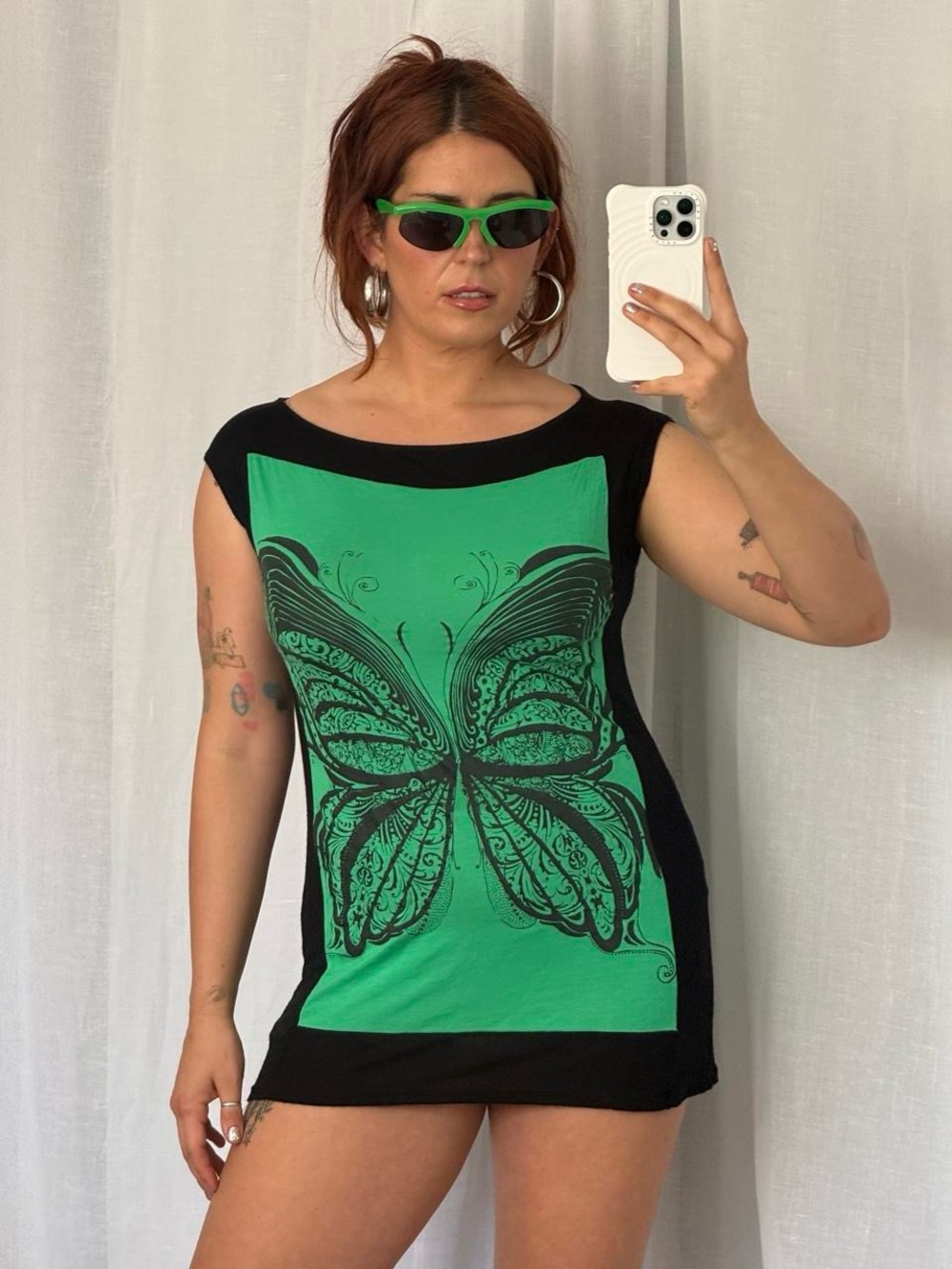 ✧˖° Vintage Y2K Butterfly Graphic Mini Dress Tunic Top